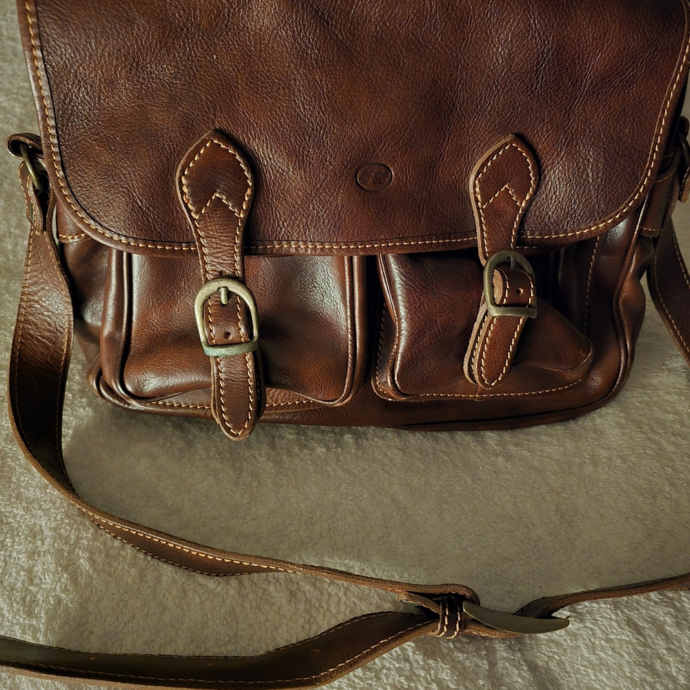 Brown Leather Messenger Bag